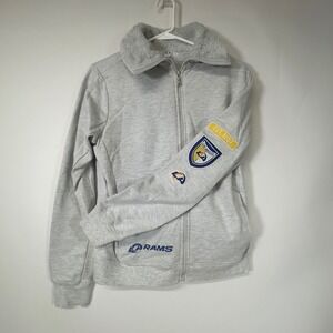 Wear by Erin Andrews LA Rams Women's Full Zip Jacket Fur Collar Size Small S